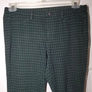 Uniqlo dark green checker print leggings xl